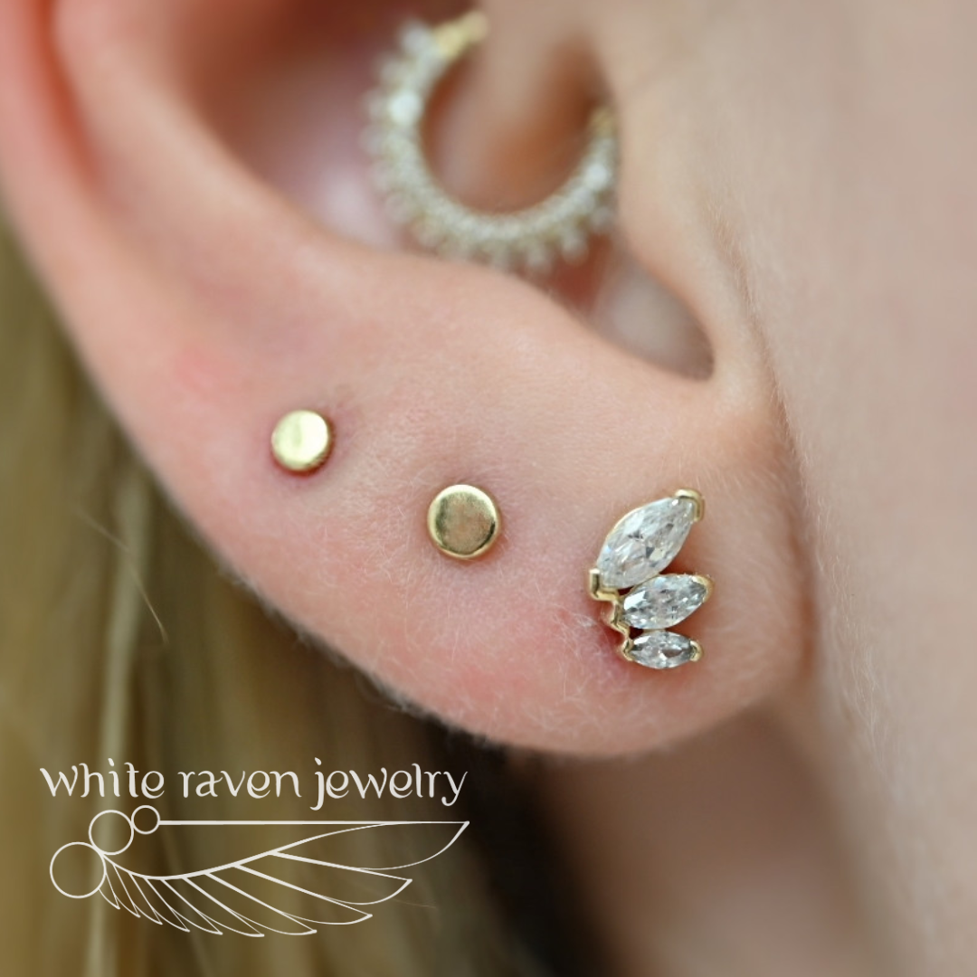 White Raven 14kt Gold: Angel Wing Marquis