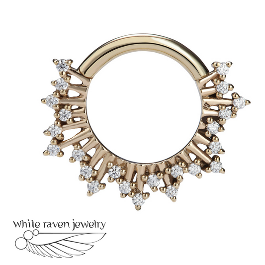 14kt Gold Hinge Ring: Quantum Lux by White Raven