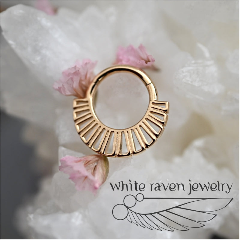 14kt Gold  Hinge Ring : Quest by White Raven