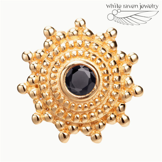 14kt Gold Black Diamond top: Sahari by White Raven