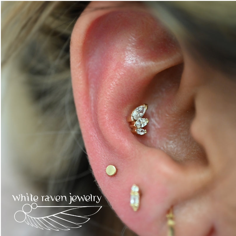 White Raven 14kt Gold: Angel Wing Marquis