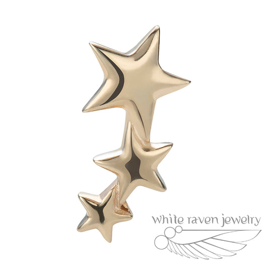 14kt Gold Cascading Stars by White Raven