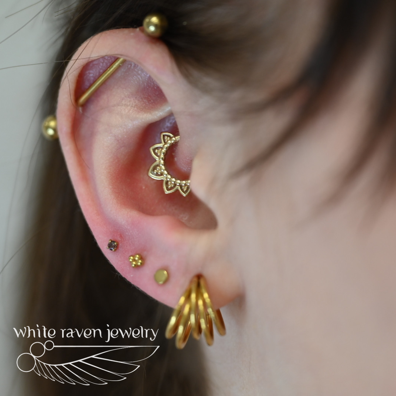 14kt Gold Lotus hinge ring by White Raven