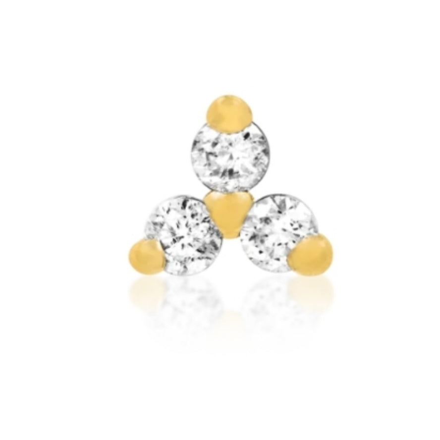 14kt Gold Cz and Black Trinity by White Raven