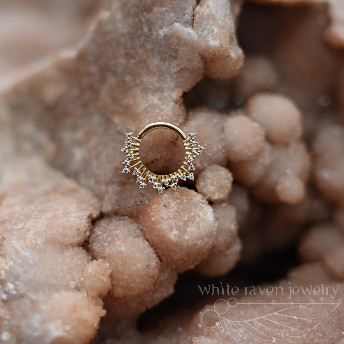 14kt Gold Hinge Ring: Quantum Lux by White Raven