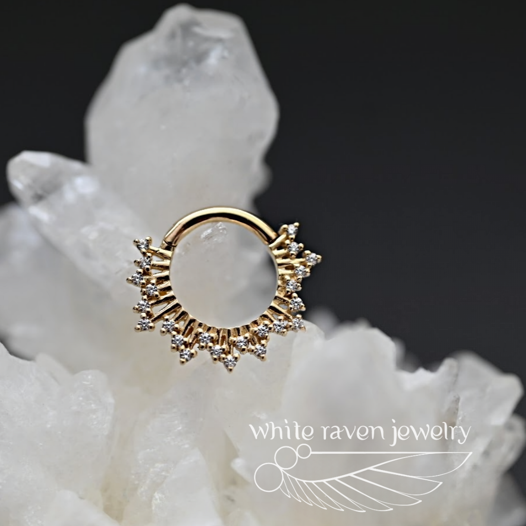 14kt Gold Hinge Ring: Quantum Lux by White Raven