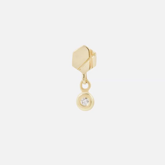 14kt Gold Hex Diamond Drop by Tether