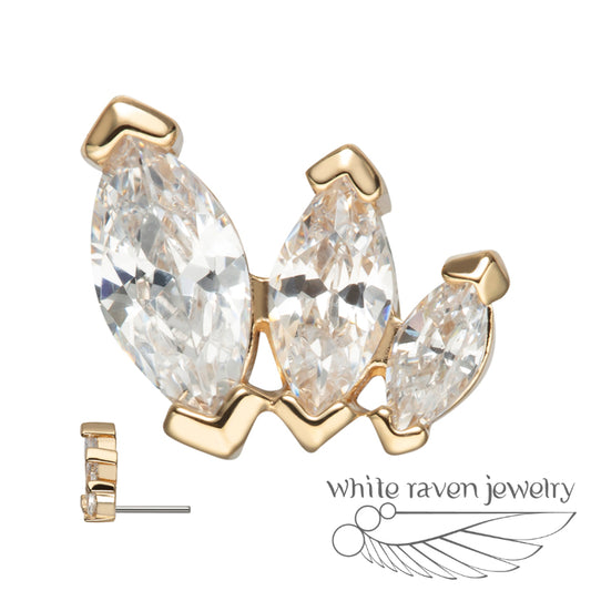 White Raven 14kt Gold: Angel Wing Marquis