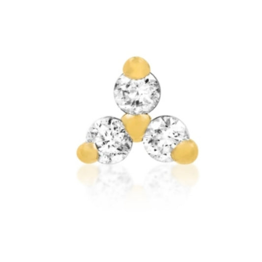 14kt Gold Cz and Black Trinity by White Raven